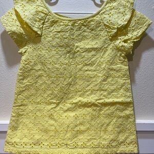 Crown & Ivy Kids. Girl’s Yellow Eyelet Blouse. Sz 5